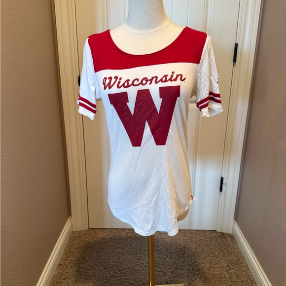 Under Armour Tops - Under Armour Wisconsin Badger Women's Red and White Tee